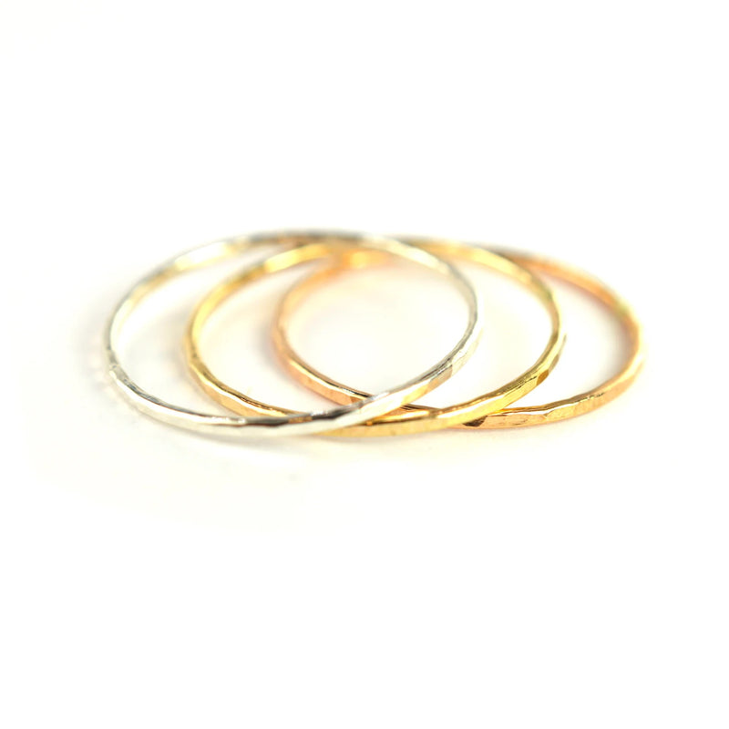 Size 10 / Mix Metal Stackable Rings Set of 3