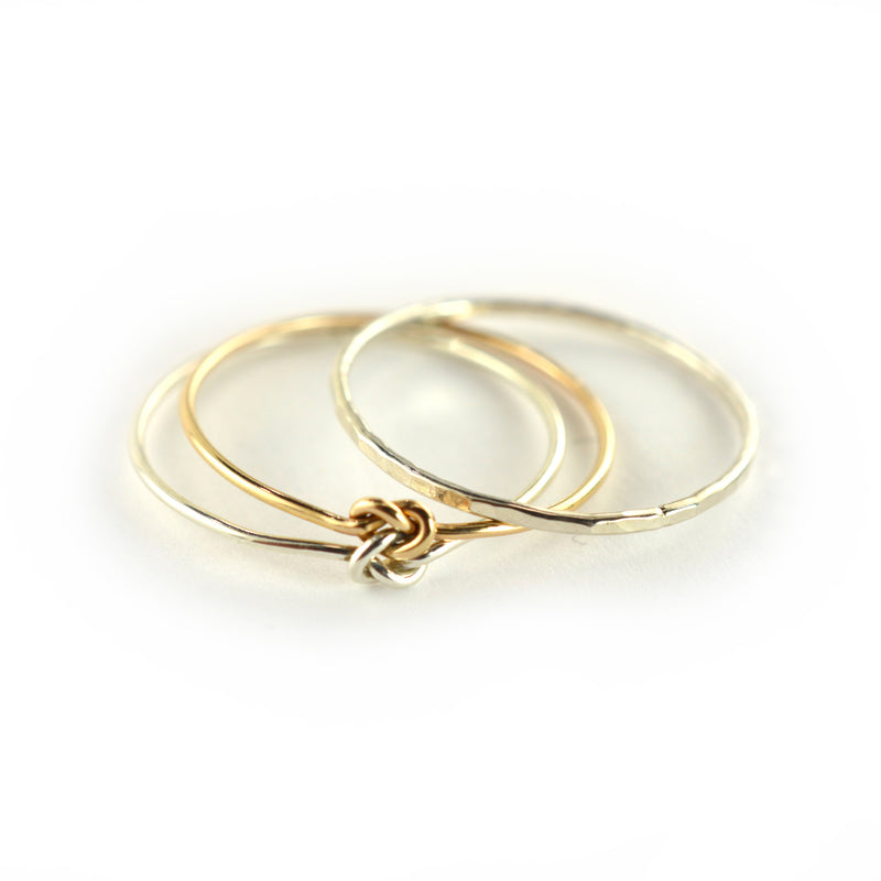 Size 10 / Double the Love Knot Stacking Ring Set of 2