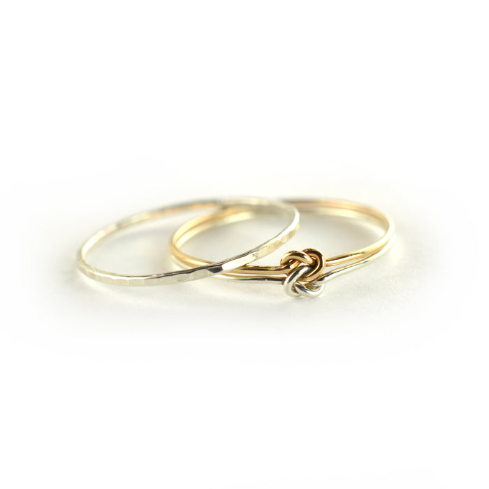 Size 10 / Double the Love Knot Stacking Ring Set of 2