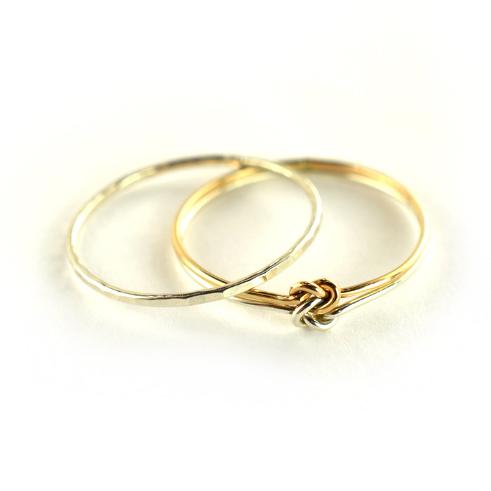 Size 10 / Double the Love Knot Stacking Ring Set of 2