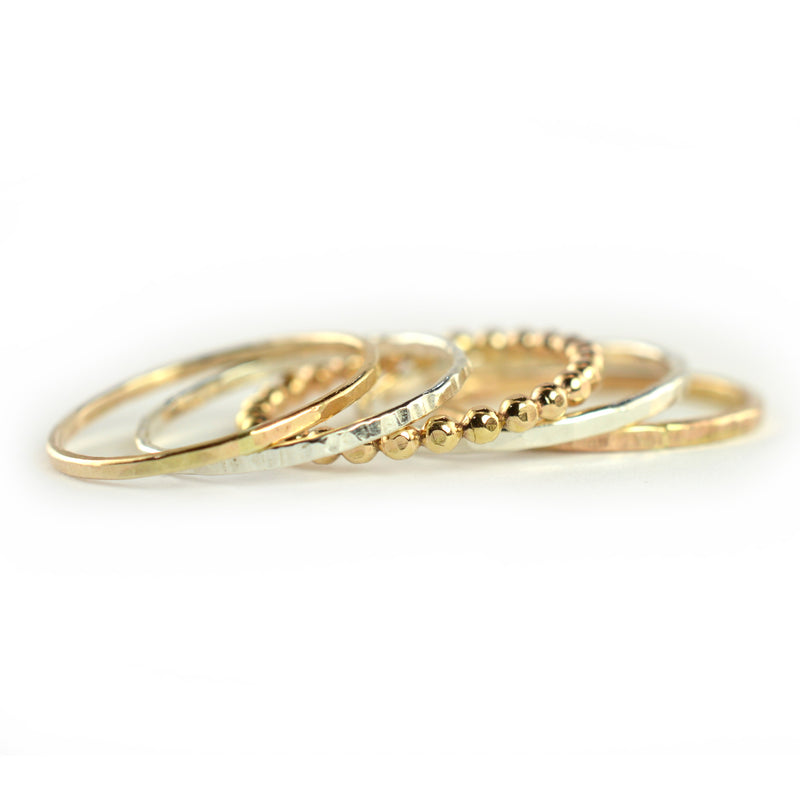 Multistone stacking ring set in 9ct recycled gold – Karen Johnson Design